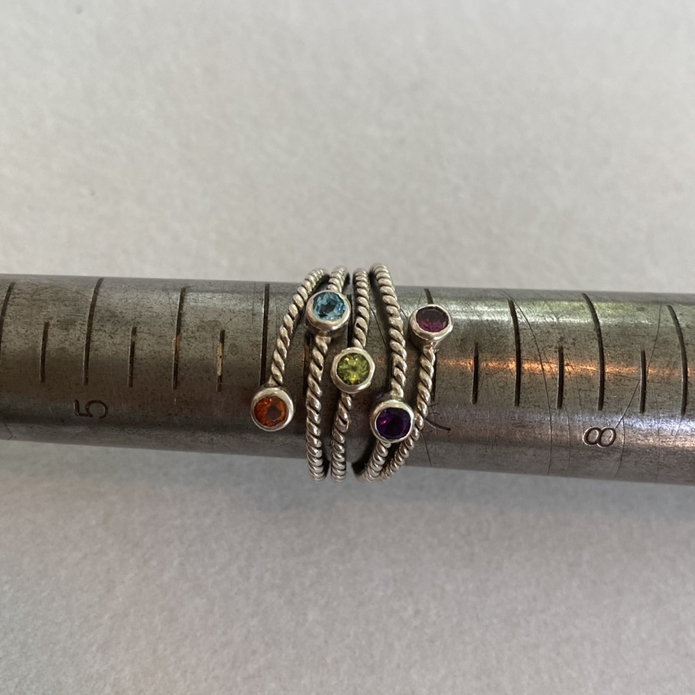 Samuel B. Multi Gemstone Sterling Ring - image 5